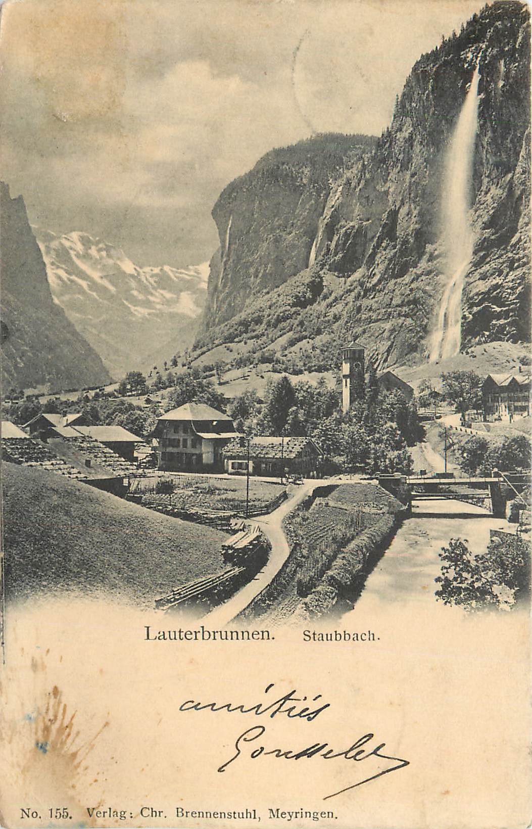 CPA Lauterbrunnen Staubbach Verlage Chr Brennestuhl Meyringen