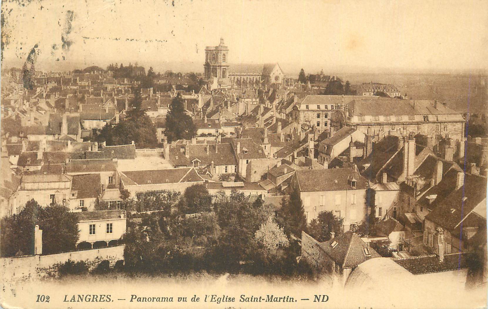 CPA Langres Panorama vu de l'Eglise Saint Martin