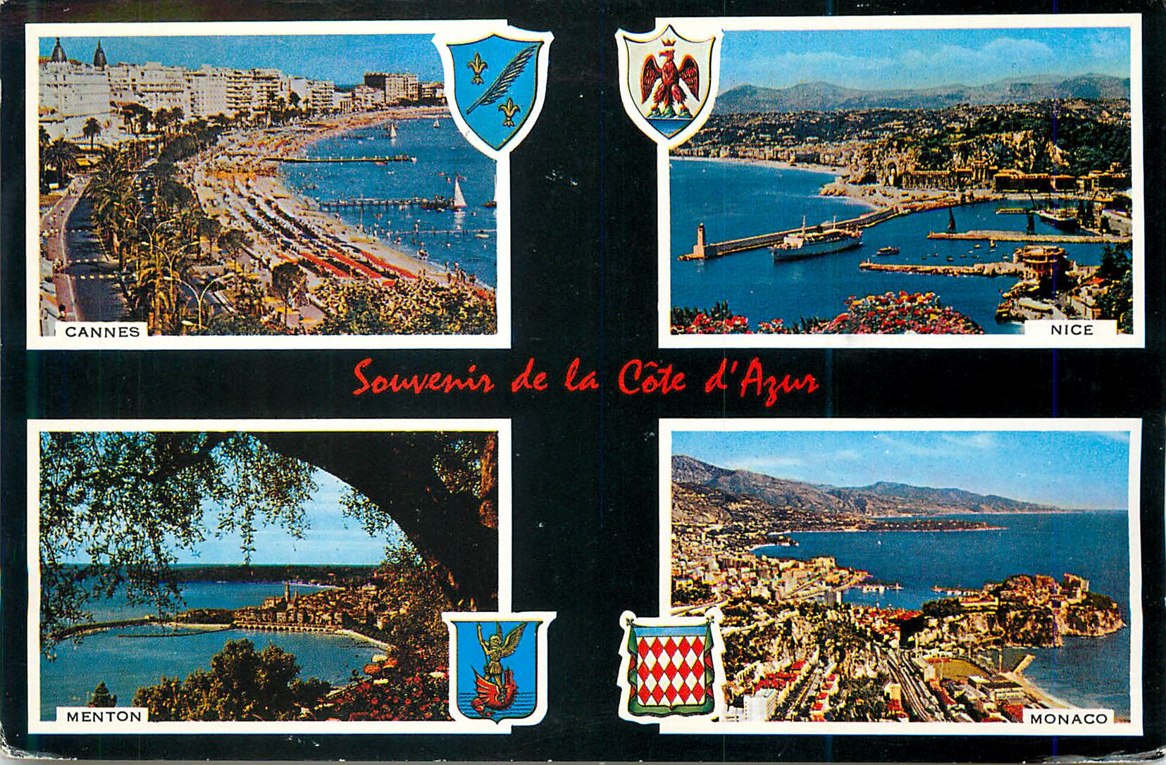 CPM Souvenir de la Cote d'Azur Cannes Nice Menton Monaco