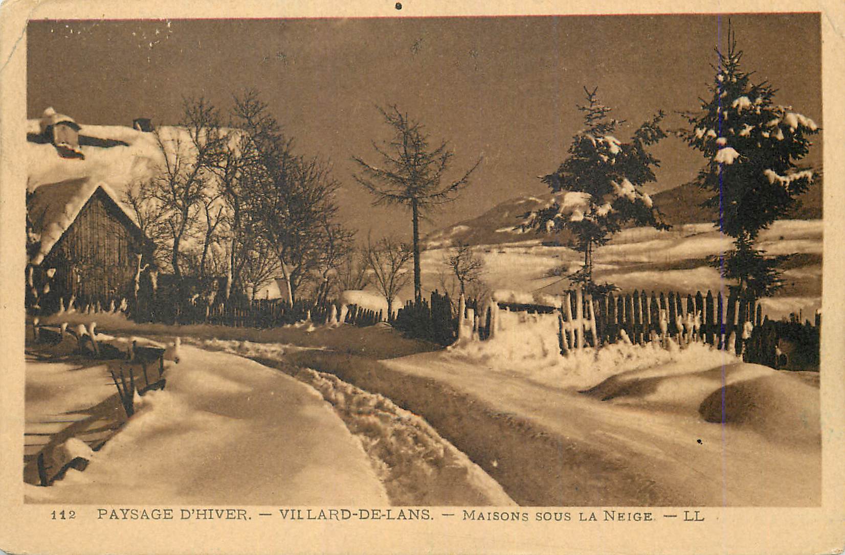 Paysage d'hiver — Villard-de-Lans — Maisons sous la neige — LL — n°112