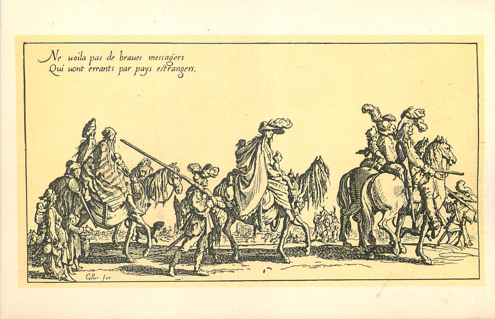 CPA Illustration Jacques Callot Les Bohemiens le depart