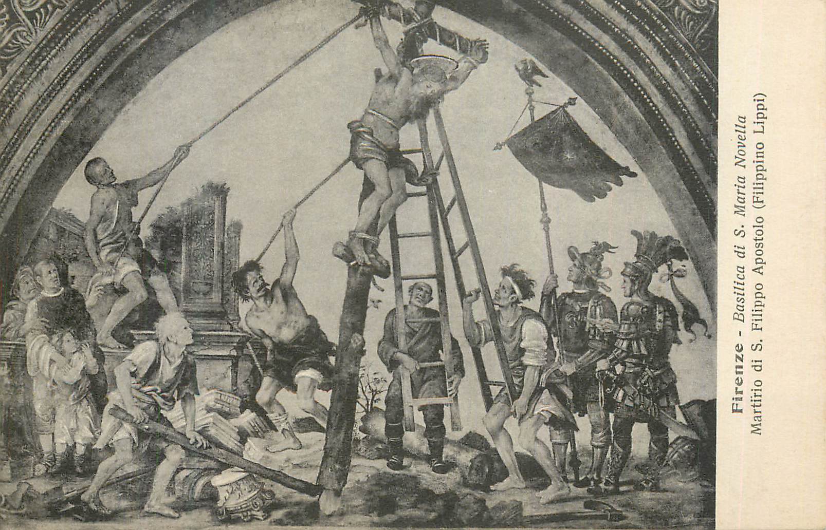 CPA Firenze Basilica di S Maria Novella Martirio di S Filippo Apostolo (Filippino Lippi)