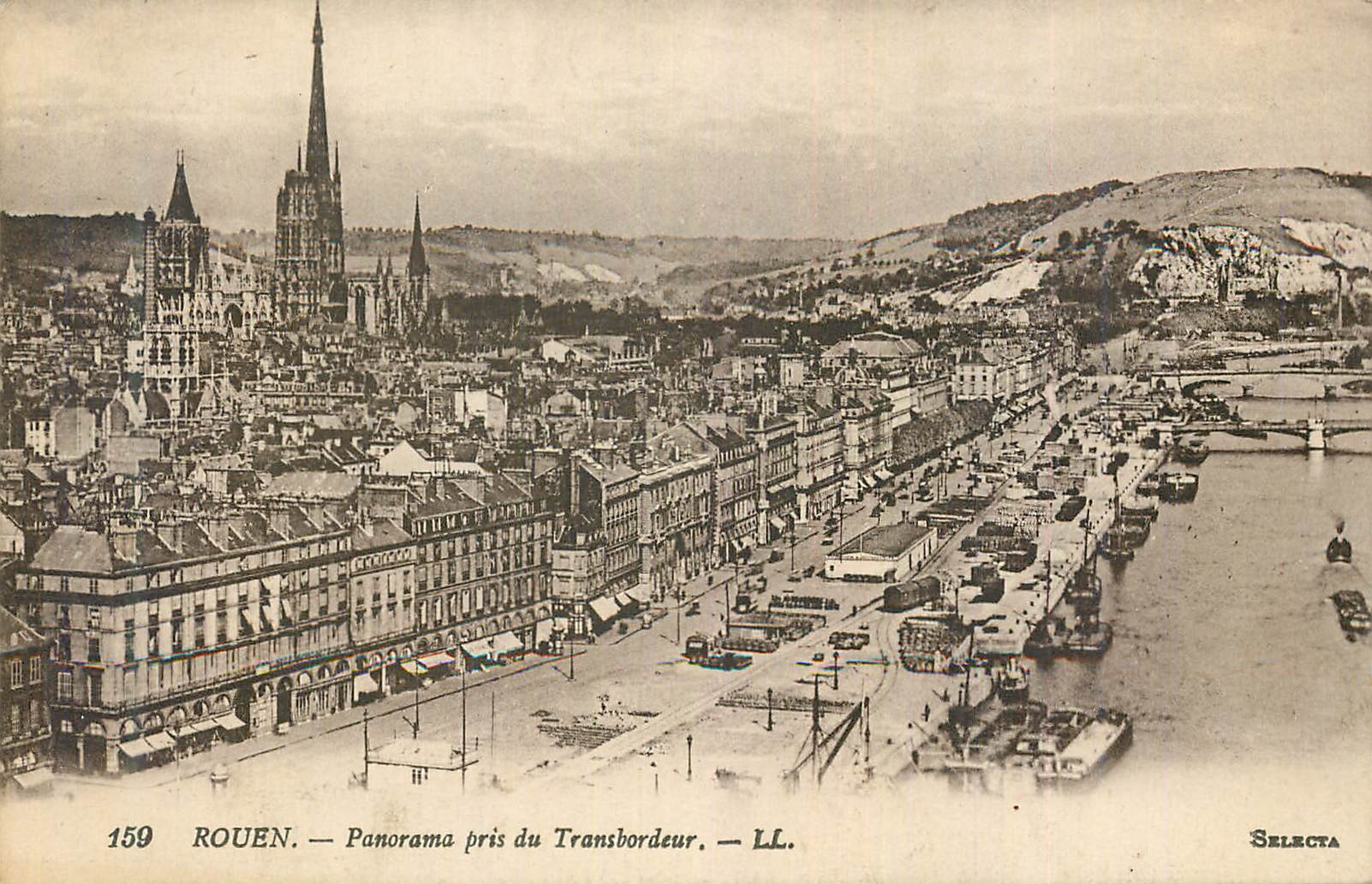 CPA Rouen Panorama pres du Transbordeur