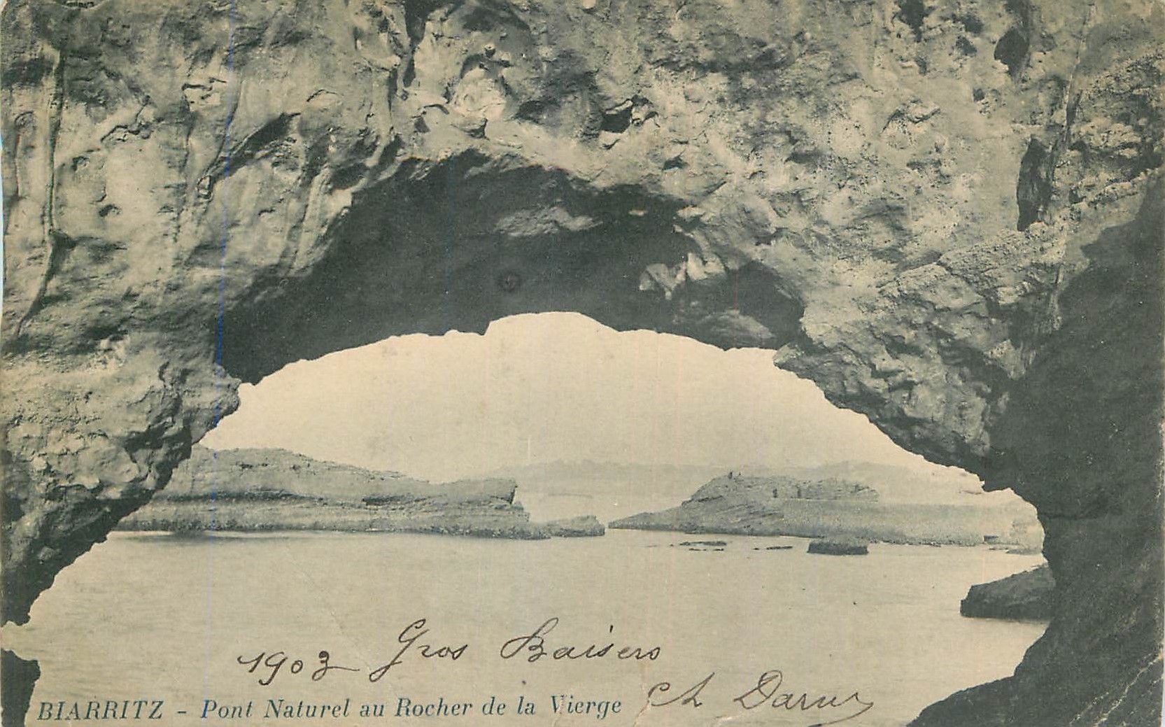 CPA Biarritz Pont Naturel au Rocher de la Vierge