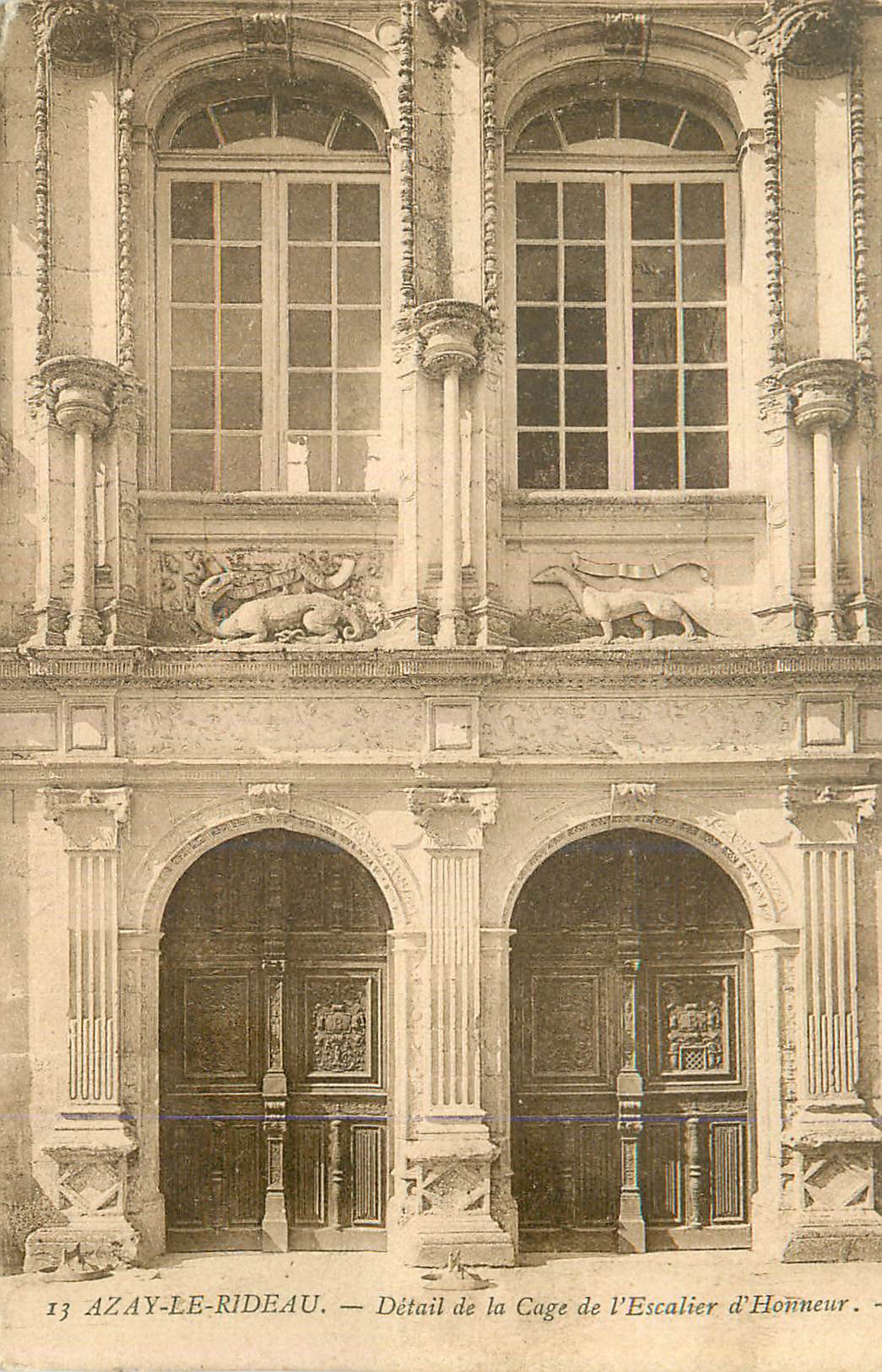 CPA Azay le Rideau Detail de la Cage de l'Escalier d'Honneur
