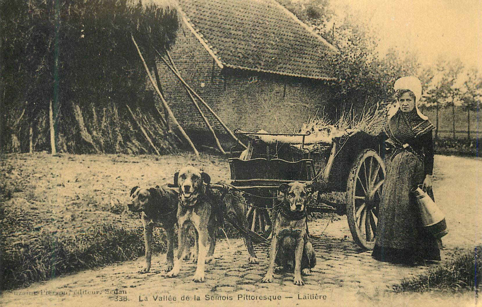REPRO La Vallee de le Sentois Pittoresque Laitiere Voiture a chiens