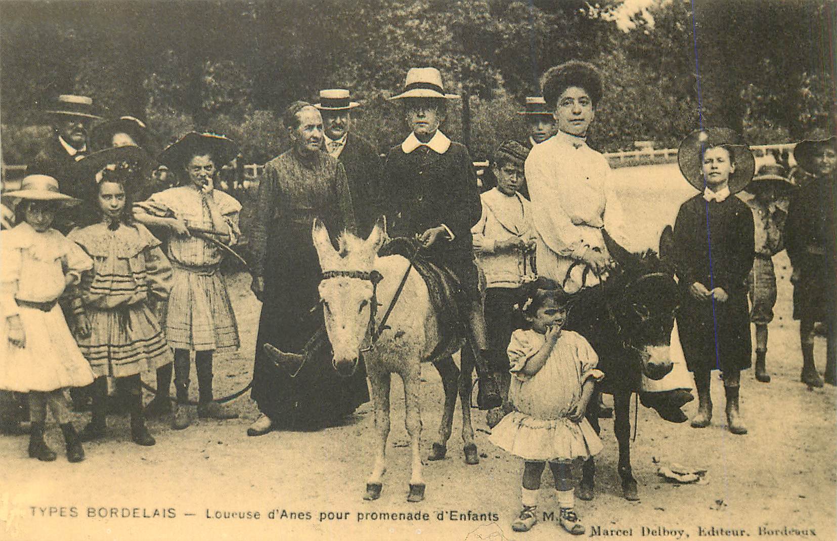 REPRO Types Bordelais Loueuse d'Anes pour promenade d'Enfants Donkey