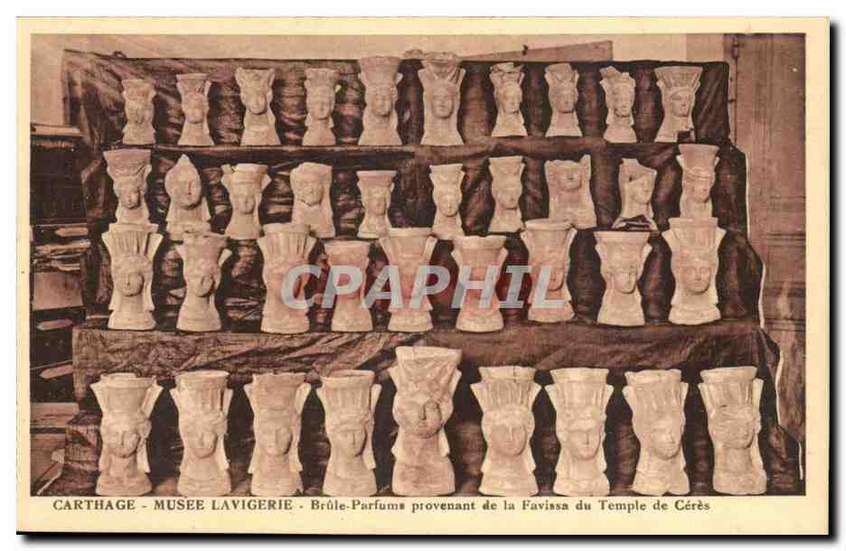 Tunisie Carthage CPA Musee Lavigerie Brule parfums provenant de la FAvissa du temple de Ceres