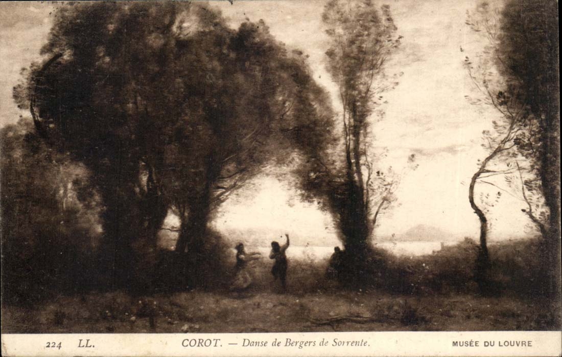 Corot CPA Danse de bergers de Sorrente Musee du Louvre