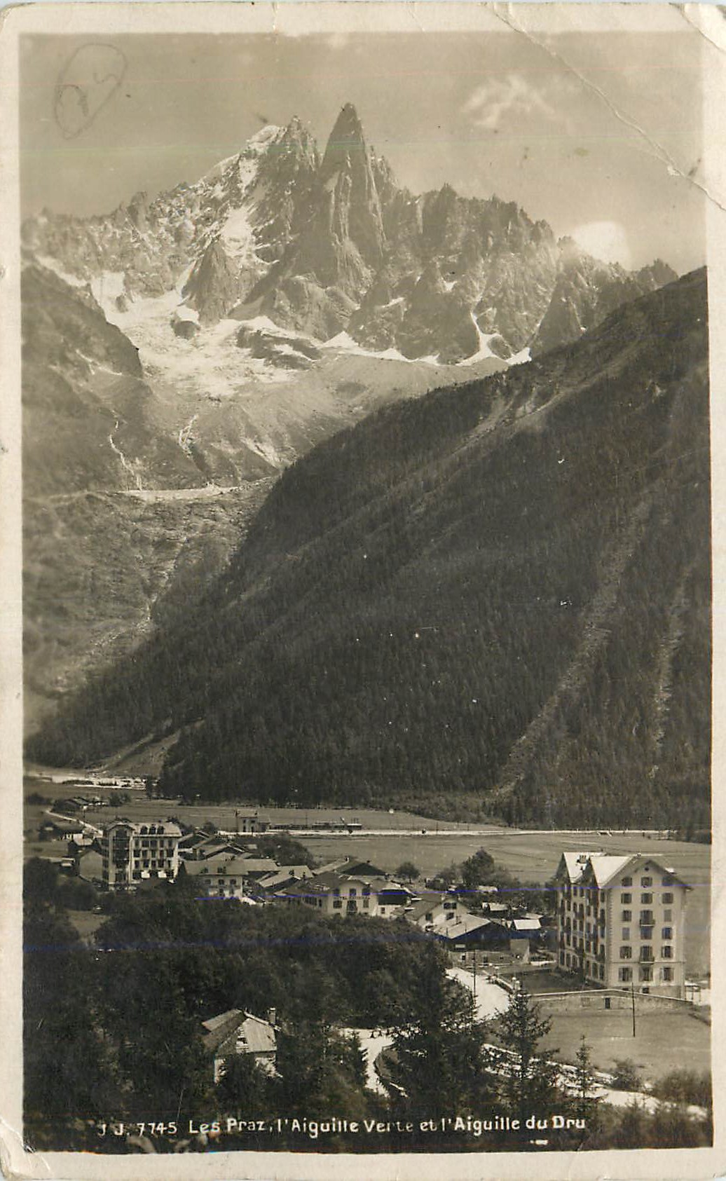 CPM Les Praz L'Aiguille Verte et l'Aiguille du Dru