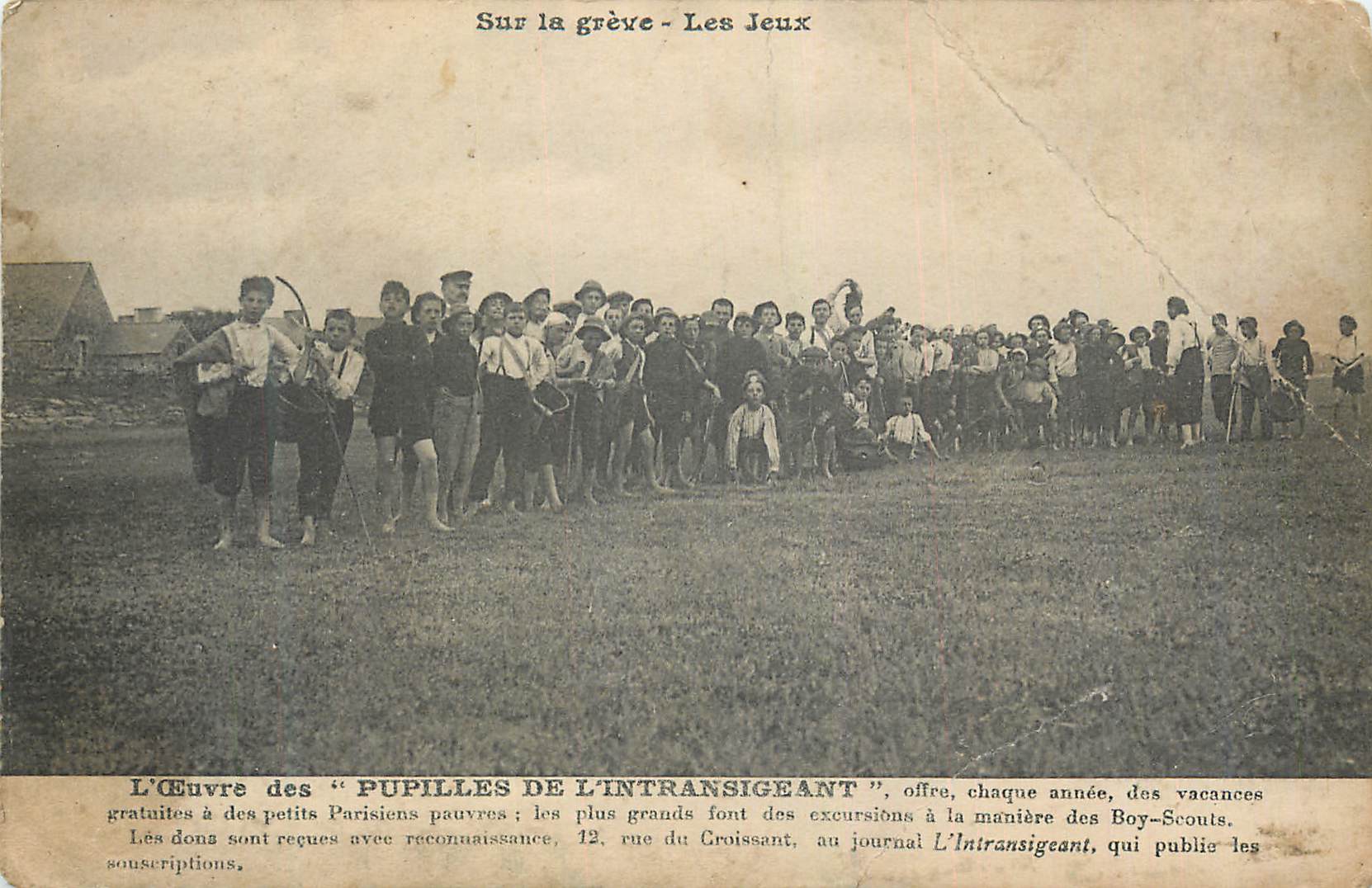 Vintage Postcard/Antike Ansichtskarte Die Arbeit der Schüler von L'Intransigeant Auf der Streik Die Spiele