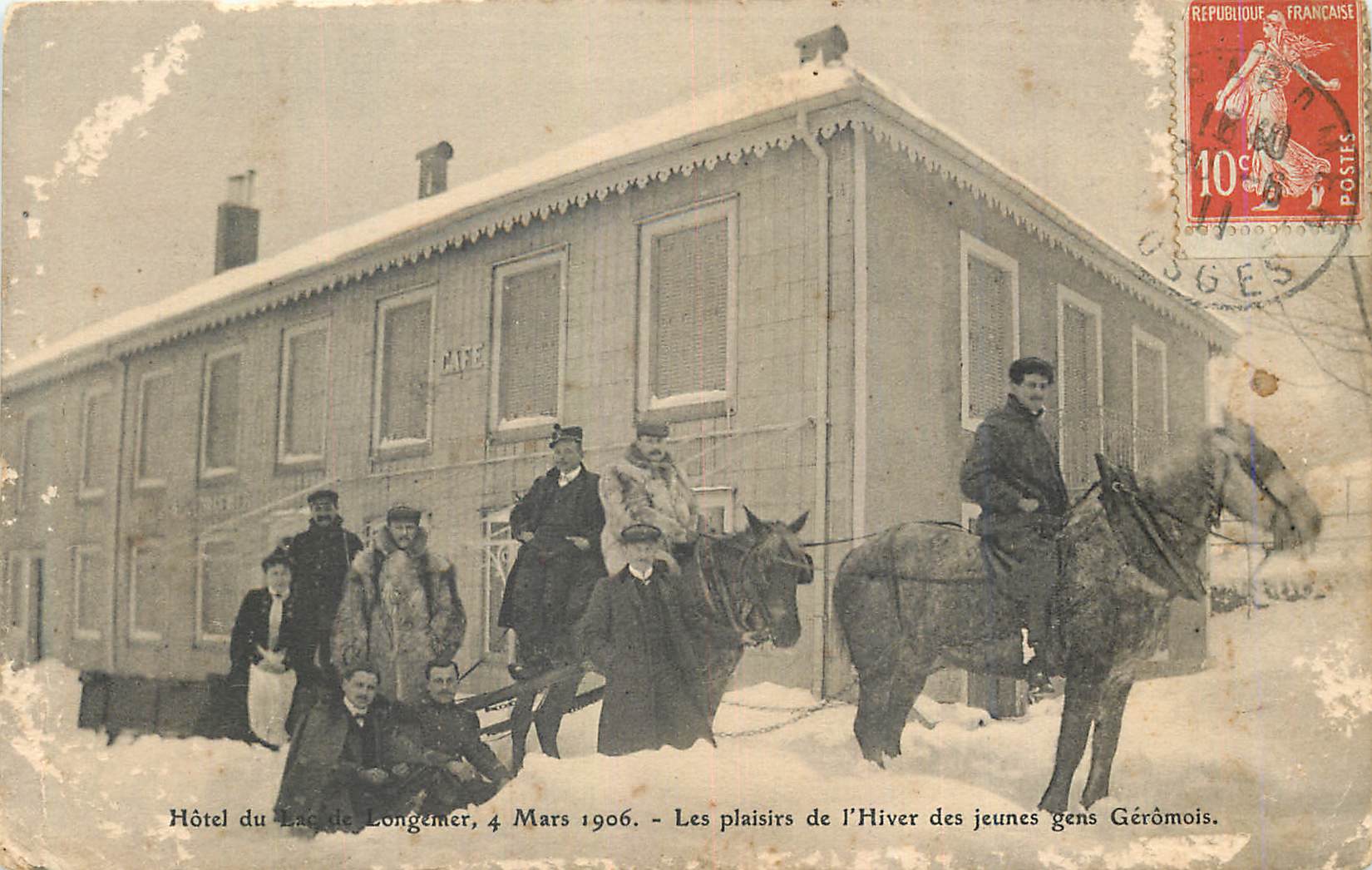 CPA Hotel du Lac de Longemer Mars 1906 Les Plaisirs de l'Hiver des Jeunes Gens Geromois