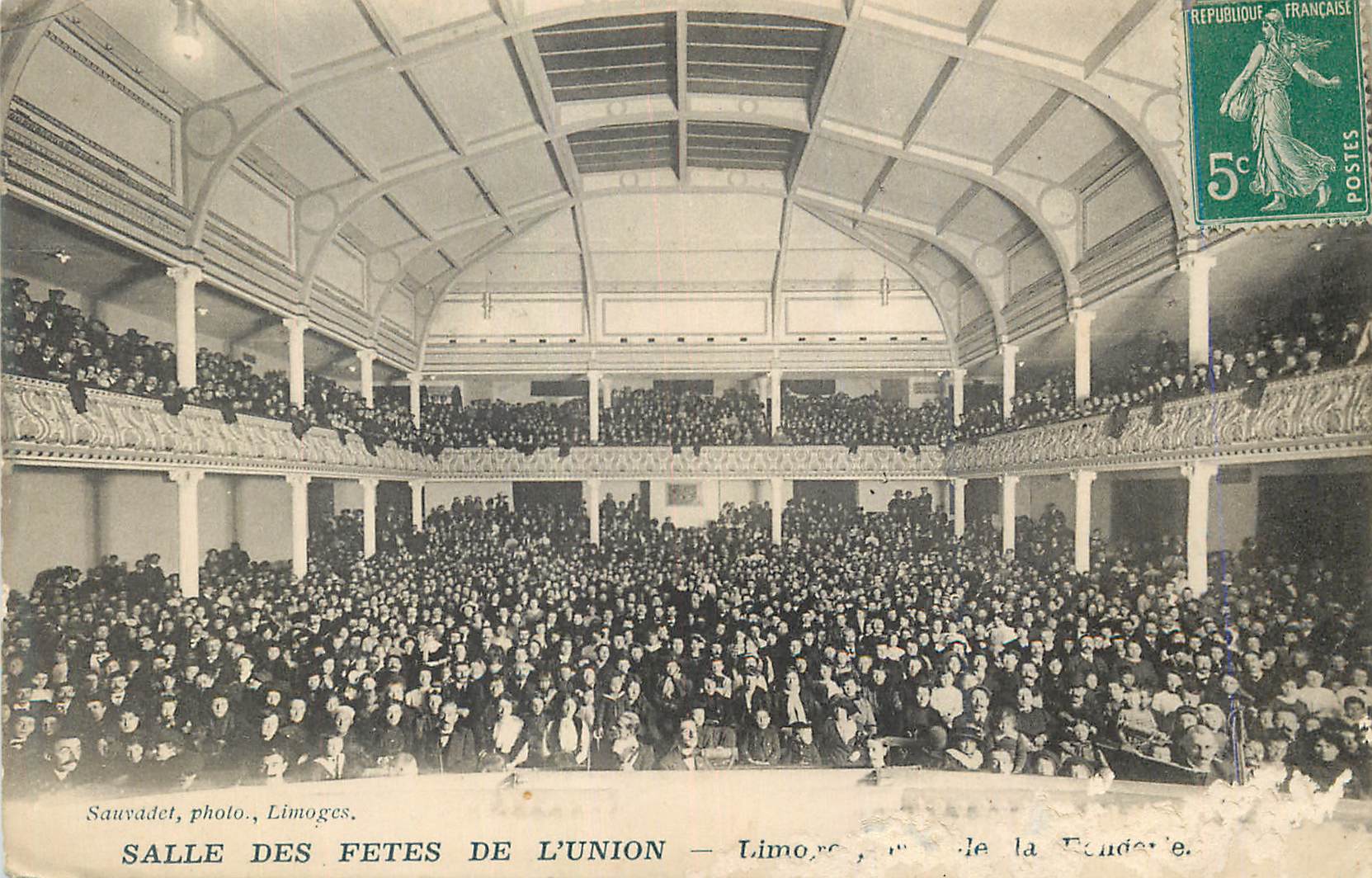 SALLE DES FÊTES DE L'UNION — Limoges, rue de la Fondrière — Sauvadet, photo, Limoges.