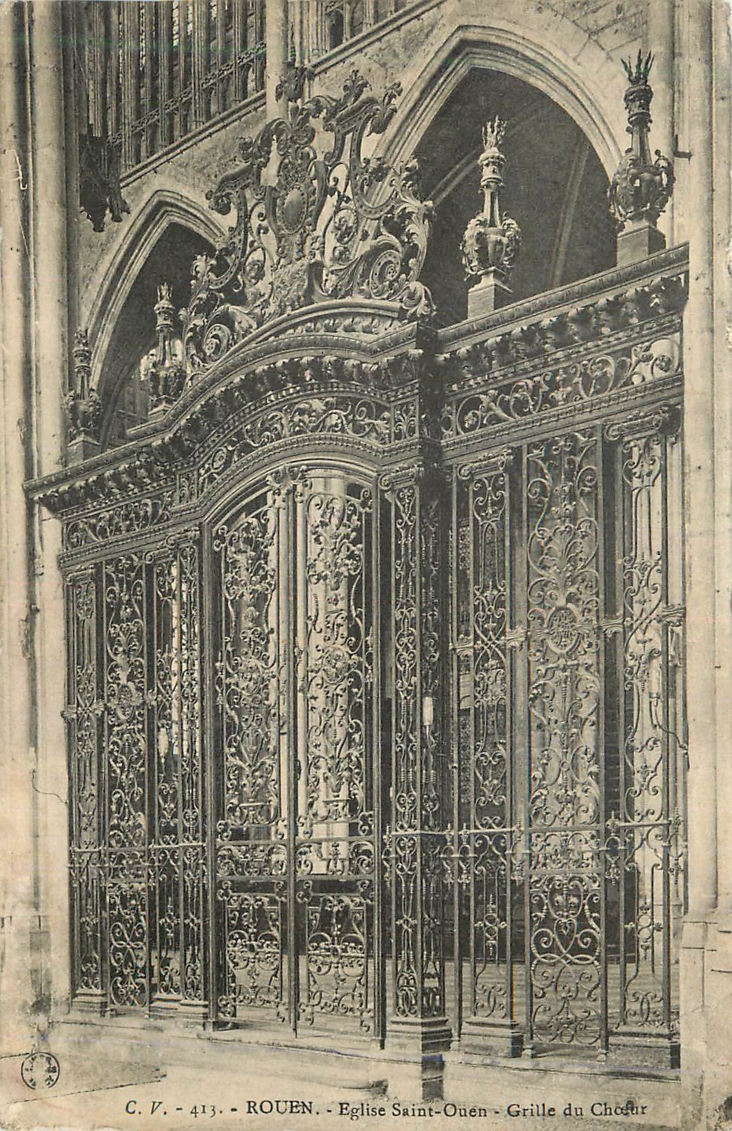 CPA Rouen Eglise Saint Ouen Grille de Choeur
