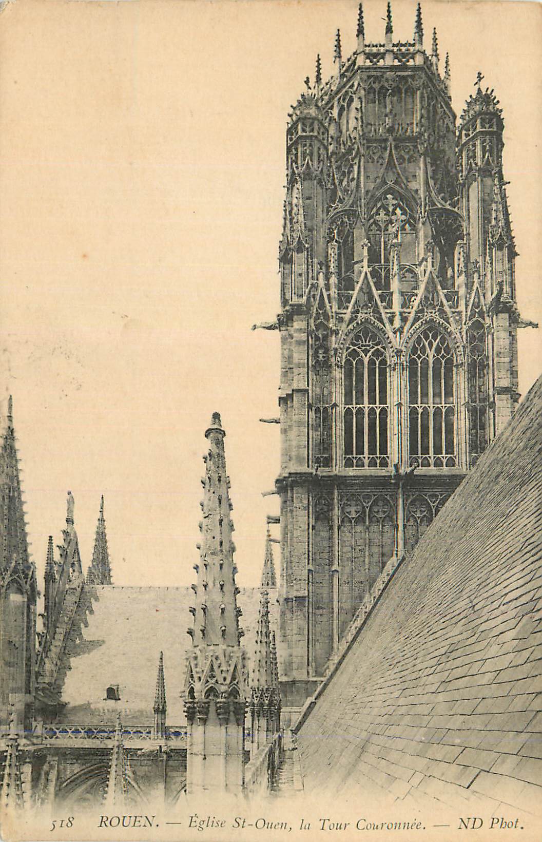 CPA Rouen Eglise St Ouen La Tour Couronnee