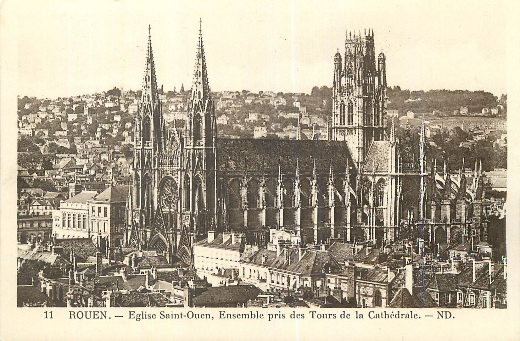CPA Rouen Eglise Saint Ouen Ensemble pris des Tours de la Cathedrale