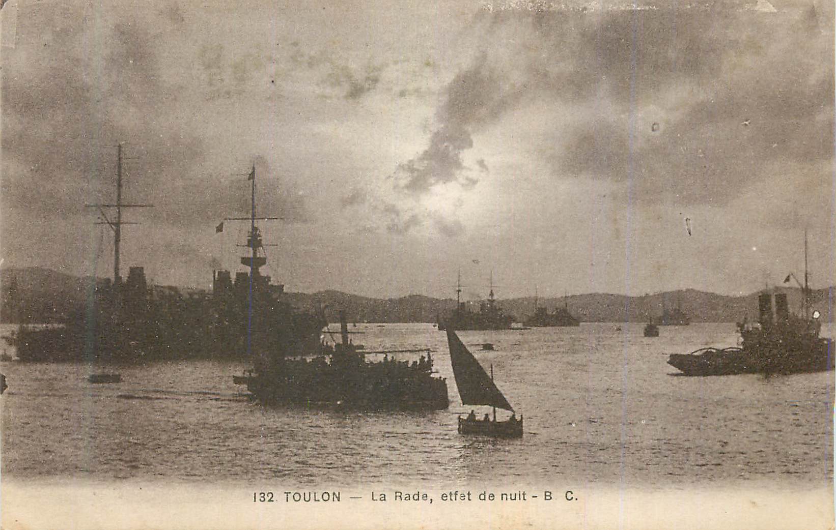 Toulon — La Rade, effet de nuit — B. C.