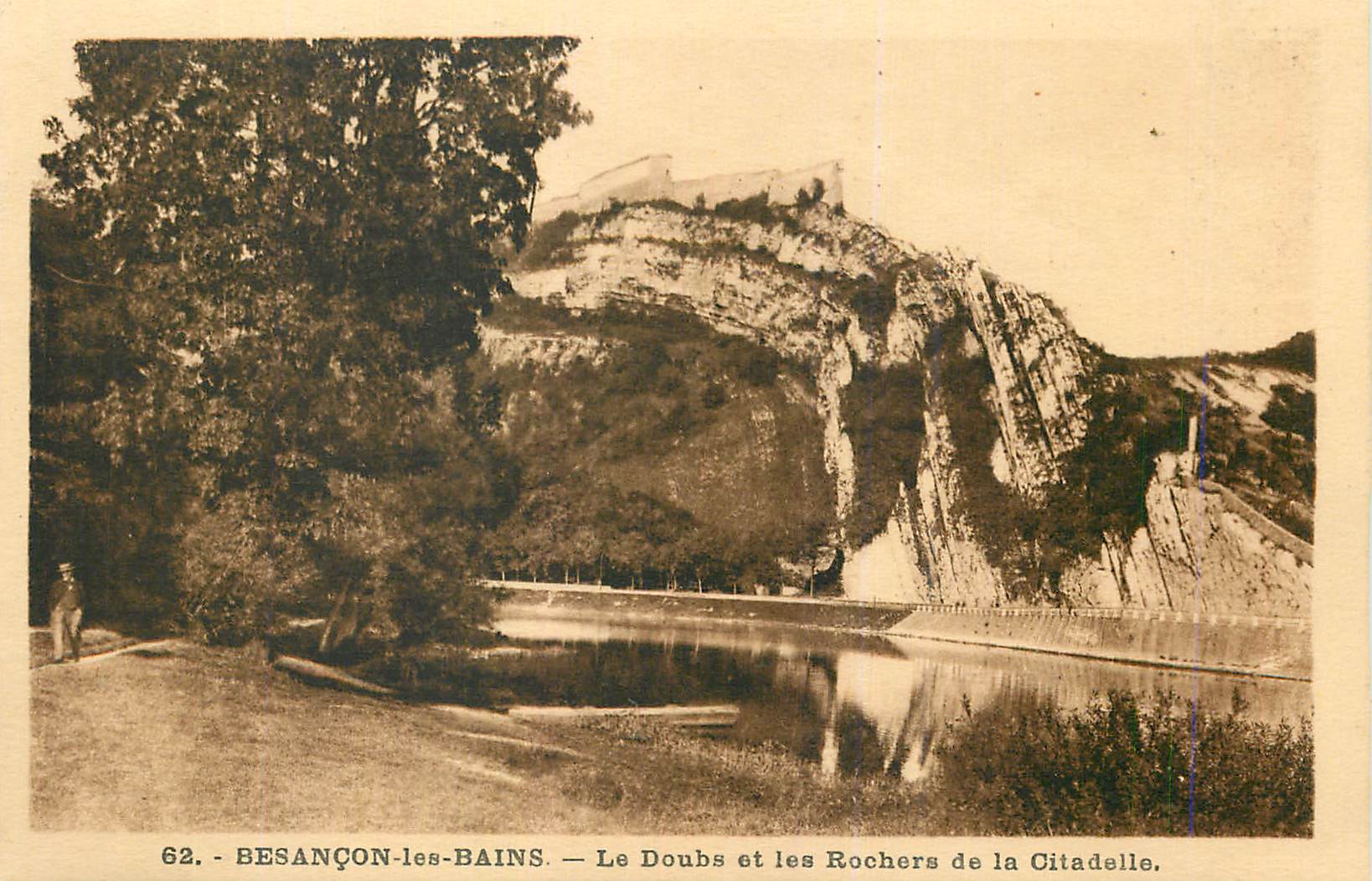 Besançon-les-Bains — Le Doubs et les Rochers de la Citadelle