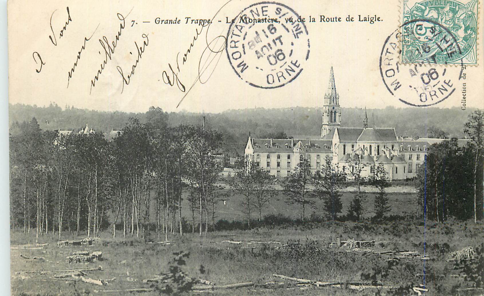 CPA Grande Trappe Le Monastere vu de la Route de Laigle