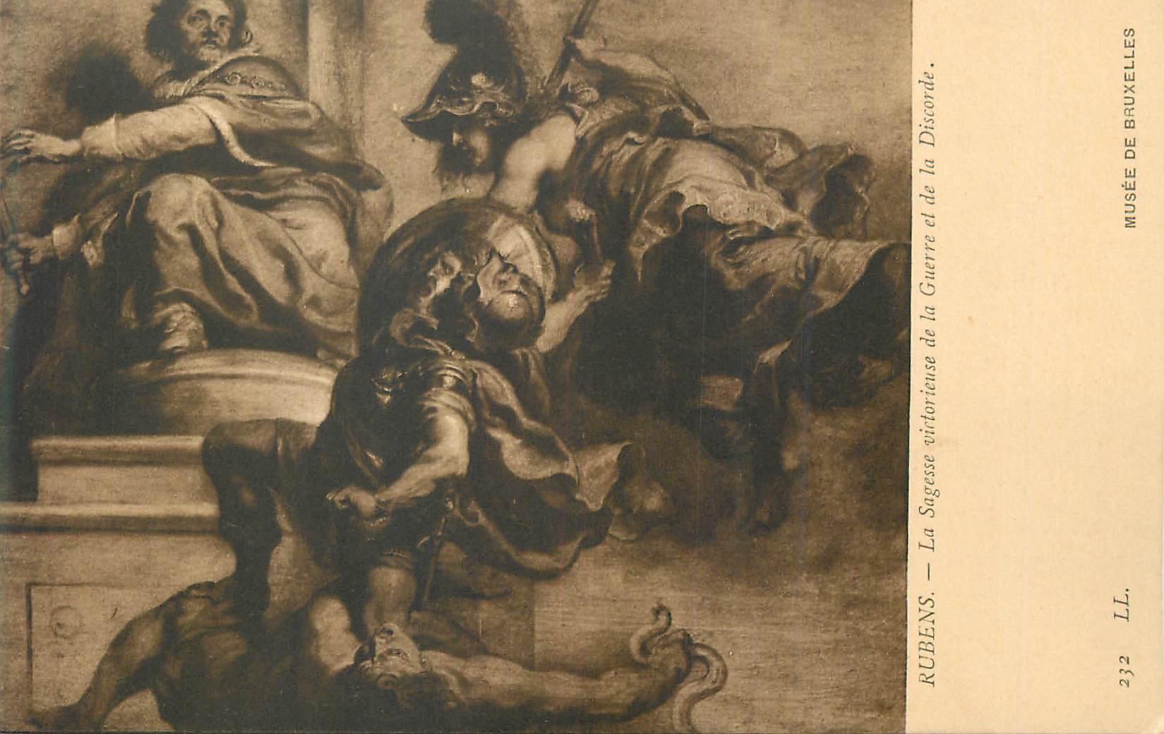 CPA Musee de Bruxelles Rubens La Sagesse Victorieuse de la Guerre et de la Discorde