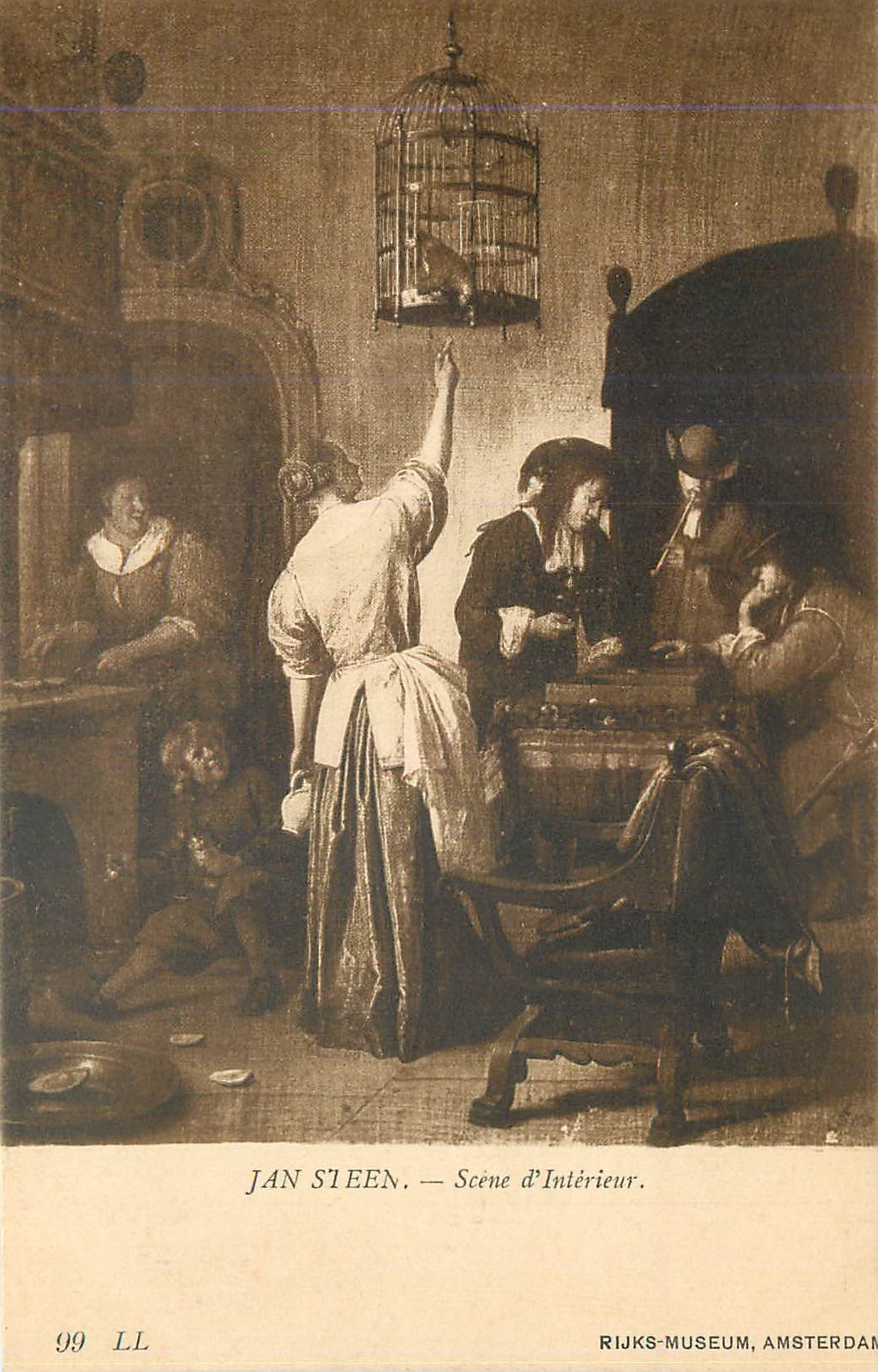 CPA Museum Amsterdam Jan Steen Scene d'Interieur