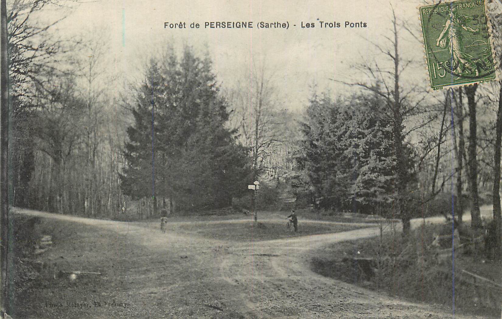 CPA Foret de Perseigne (Sarthe) Les Trois Ponts