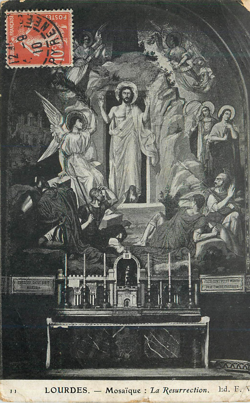 CPA Lourdes Mosaique La Resurrection