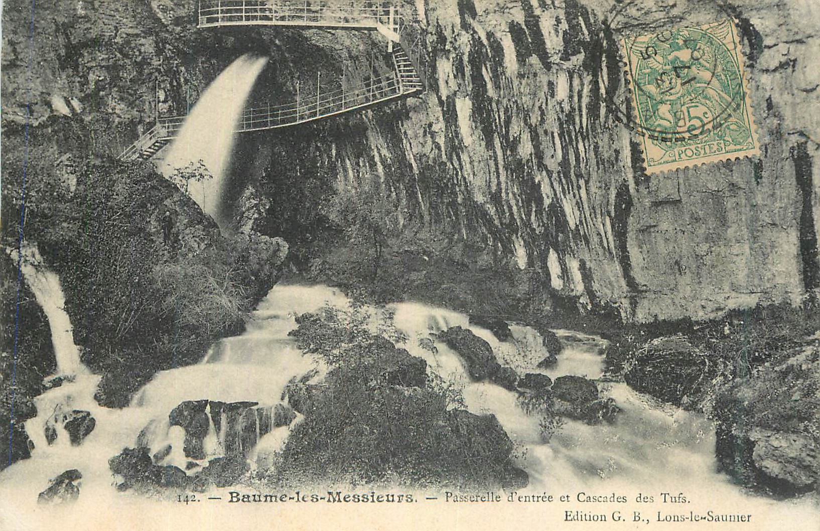 CPA Baume les Messieurs Passerelle d'Entree et Cascades des Tufs