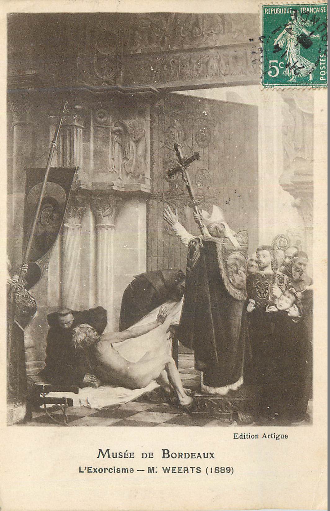 CPA Musee de Bordeaux L'Exorcisme M Weerts (1889)