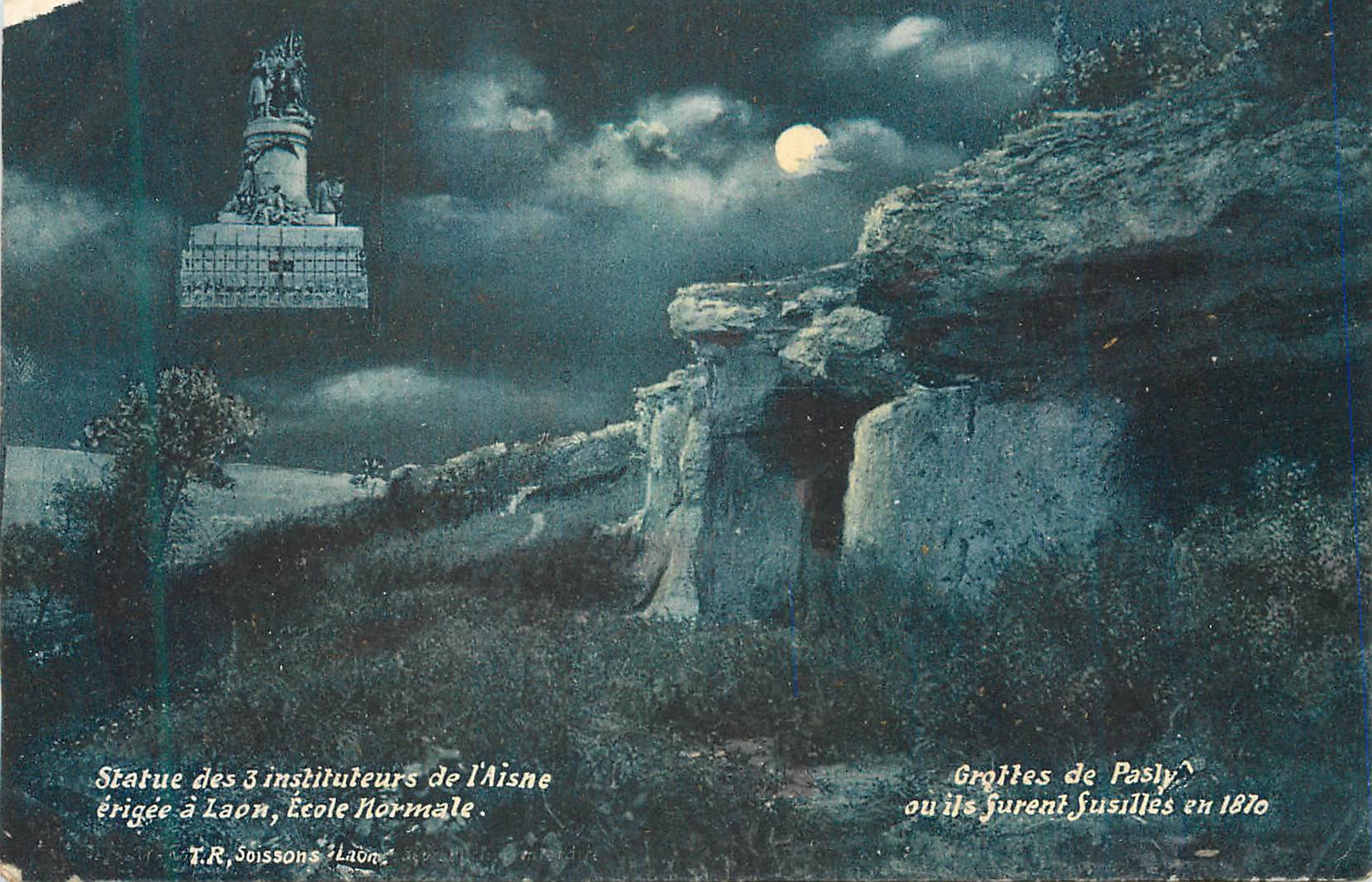 CPA Statue des 3 Instituteurs de l'Aisne Erigee a Laon Ecole Normale
