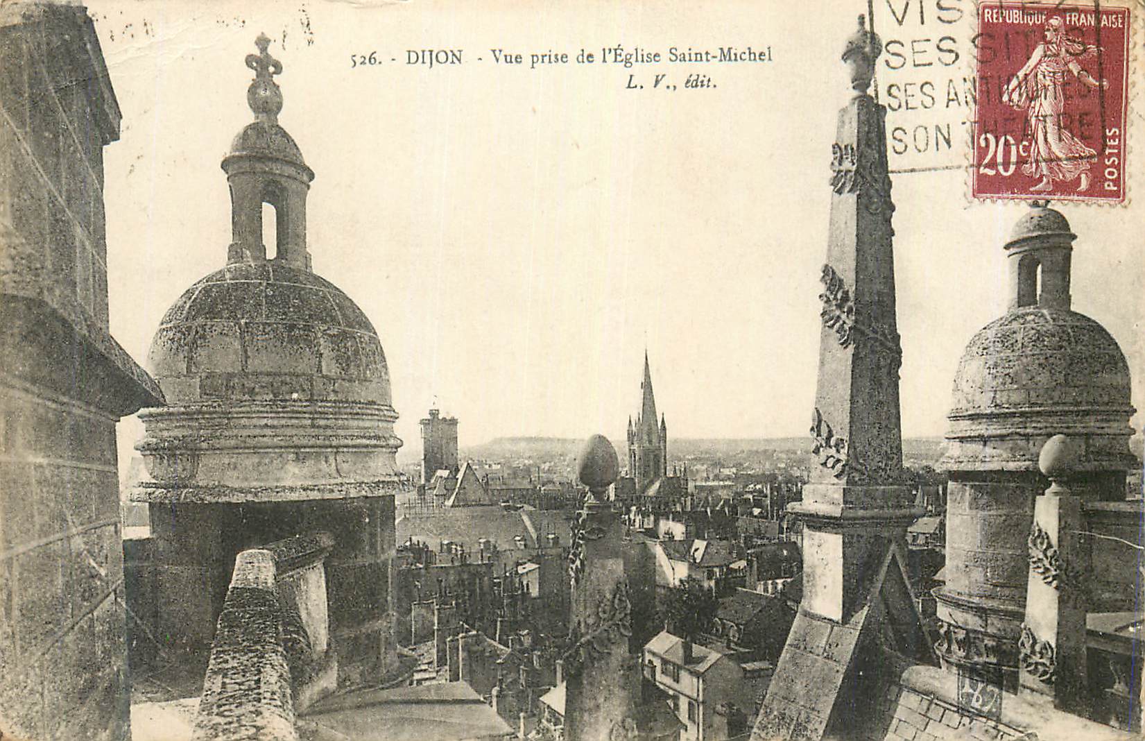 CPA Dijon Vue prise de l'Eglise Saint Michel Cachet Daguin