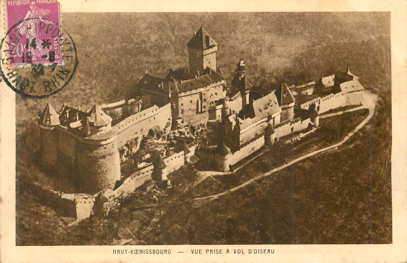 CPA Haut Koenigsbourg Vue Prise a Vol d'Oiseau
