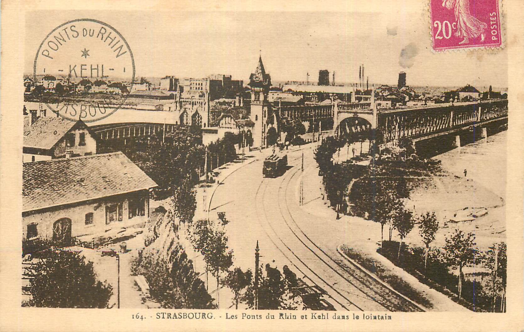 Strasbourg - Les Ponts du Rhin et Kehl dans le lointain — Éditeur : Strasbourg, n° 164