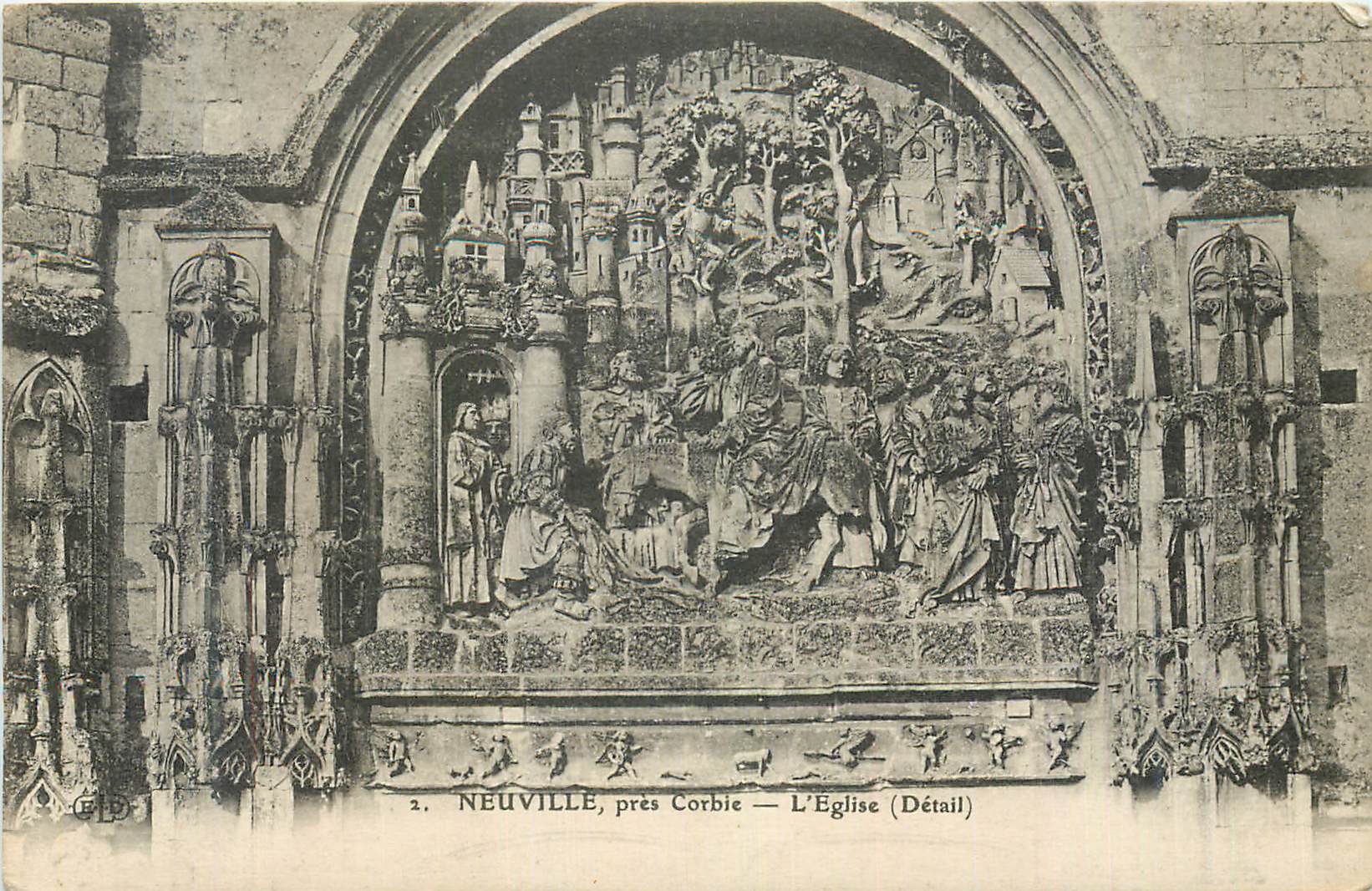 CPA Neuville Pres Corbie l'Eglise (Detail)