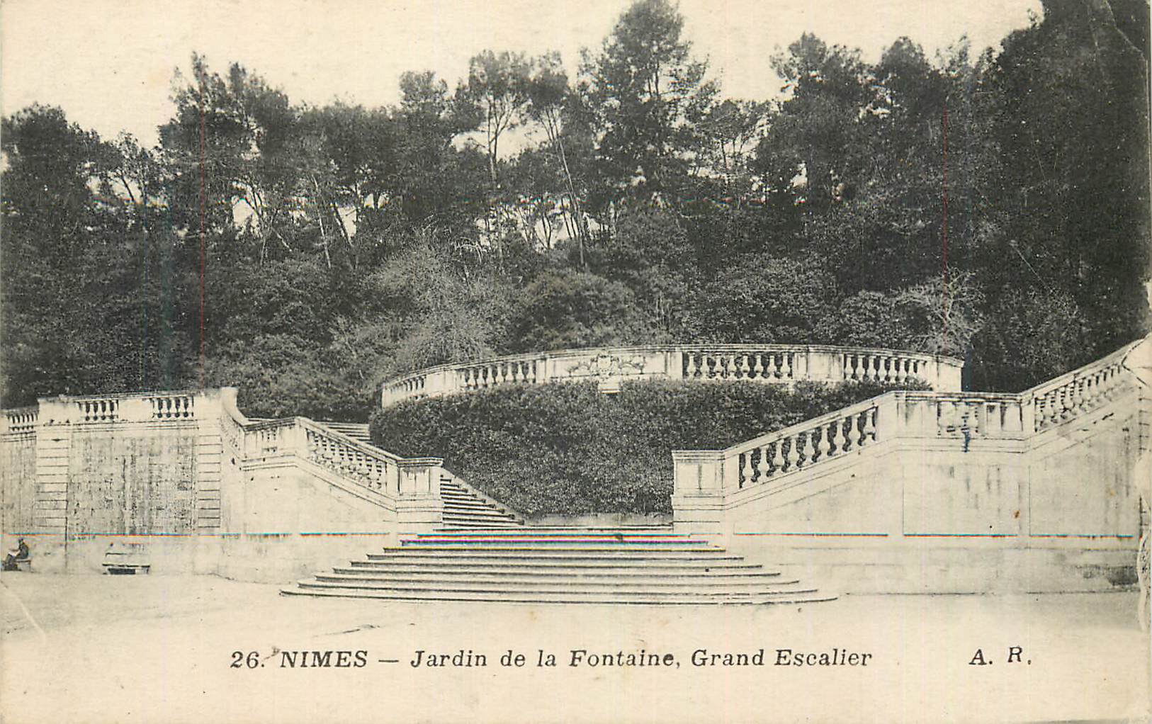 Nîmes — Jardin de la Fontaine, Grand Escalier — A. R.