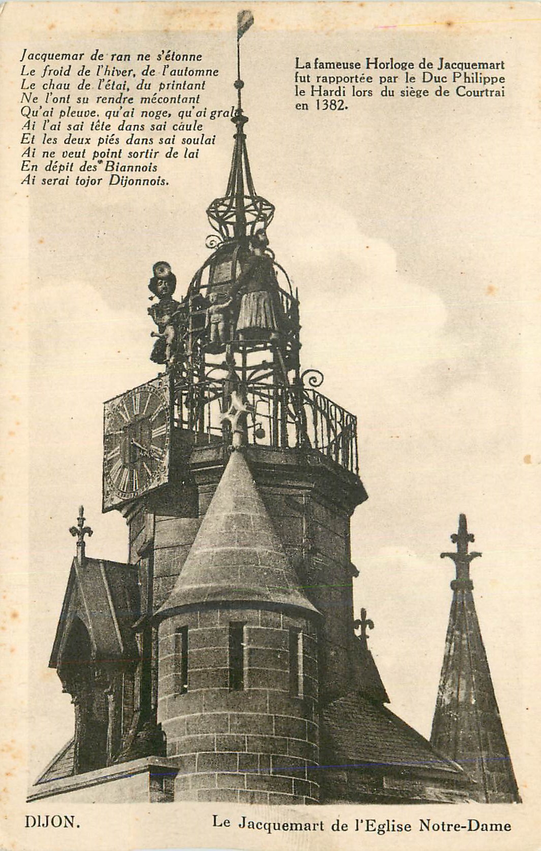 Le Jacquemart de l'Église Notre-Dame — Dijon — texte poétique et historique