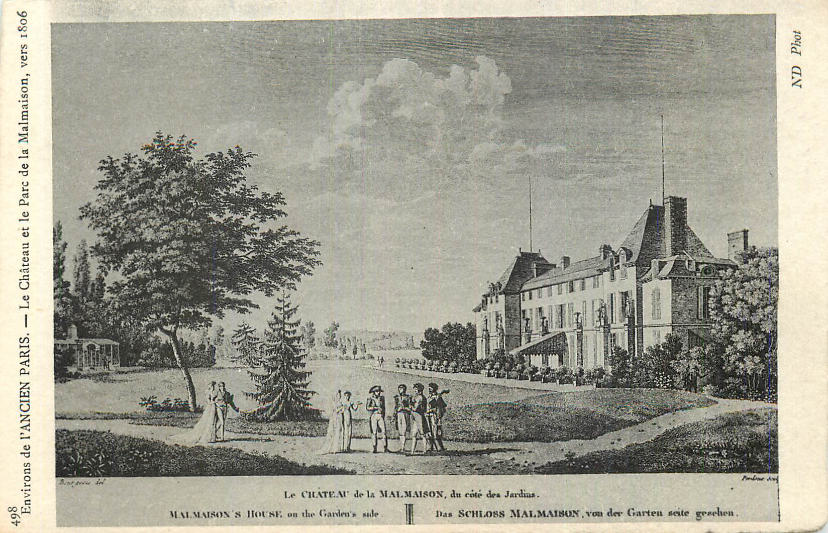 CPA Environs de l'Ancien Paris Le Chateau et le Parc de la Malmaison vers 1806