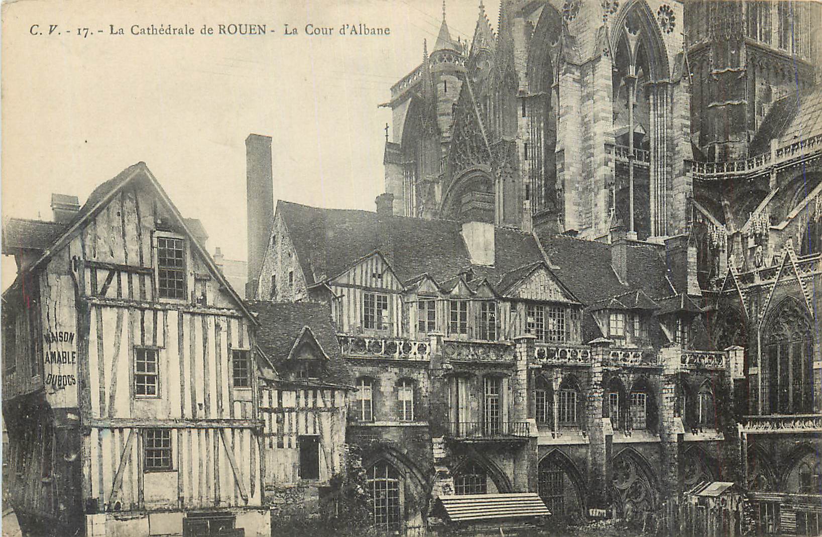 CPA La Cathedrale de Rouen La Cour d'Albane