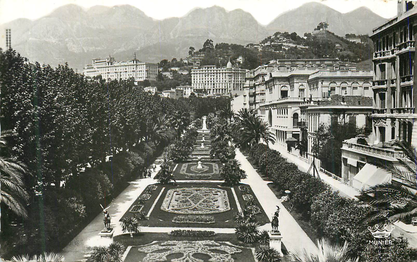 CPM Menton Vue Generale des Jardins Hotels et Montagnes de Sainte Agnes