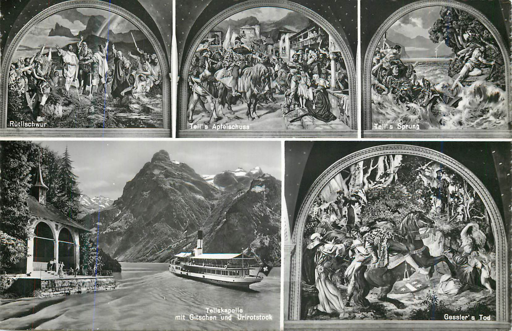 CPM Nach dem Wandgemalde von E Stuckelberg in Tellskapelle am Vierwaldstattersee