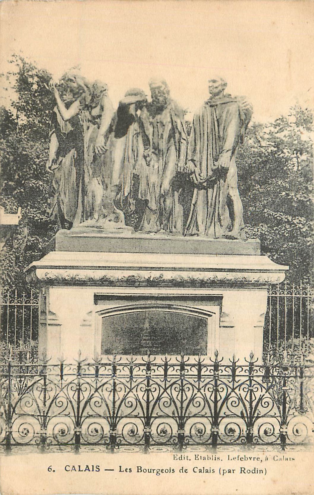 CPA Calais Les Bourgeois de Calais (par Rodin)