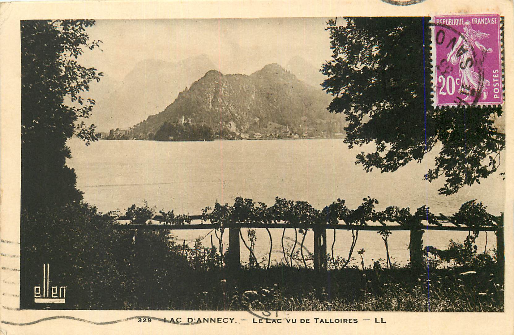 Lac d'Annecy — Le lac vu de Talloires — éditeur Eller, n° 329