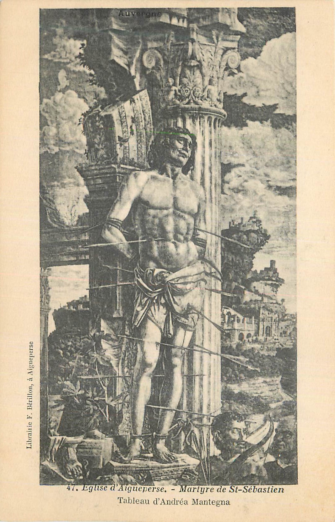 CPA Eglise d'Aigueperse Martyre de St Sebastien Tableau d'Andrea Mantegna