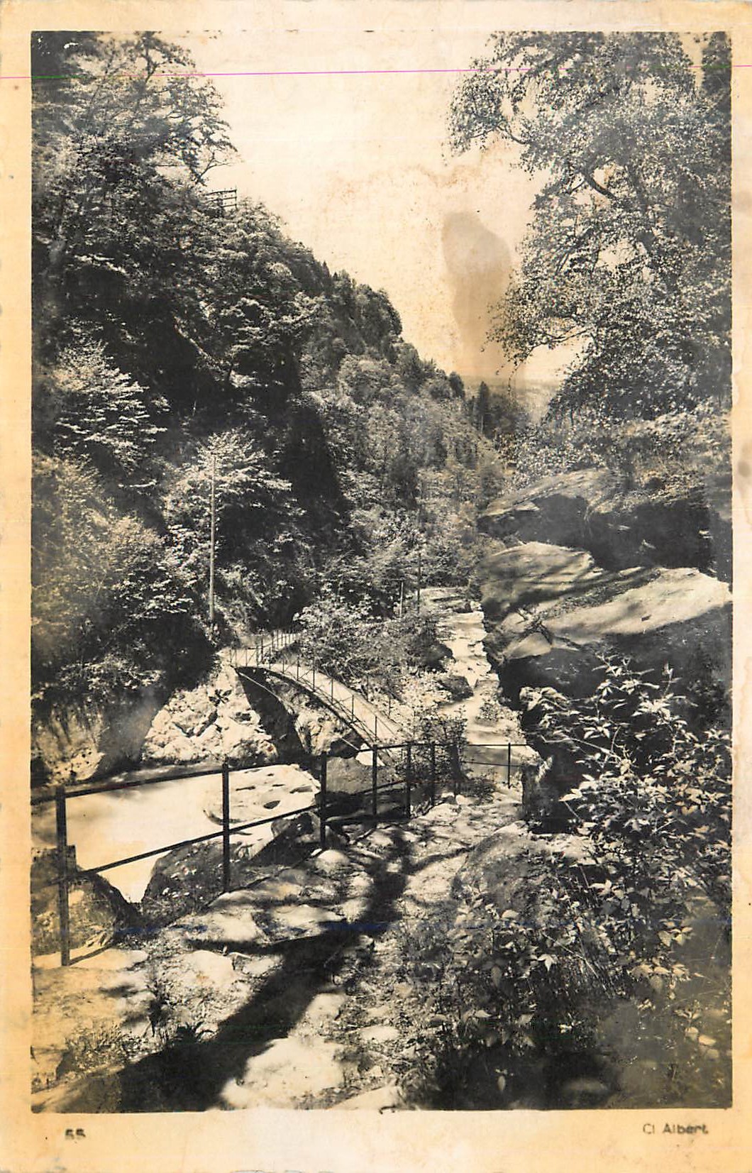 Paysage de gorge avec pont — C. Albert, n° 65