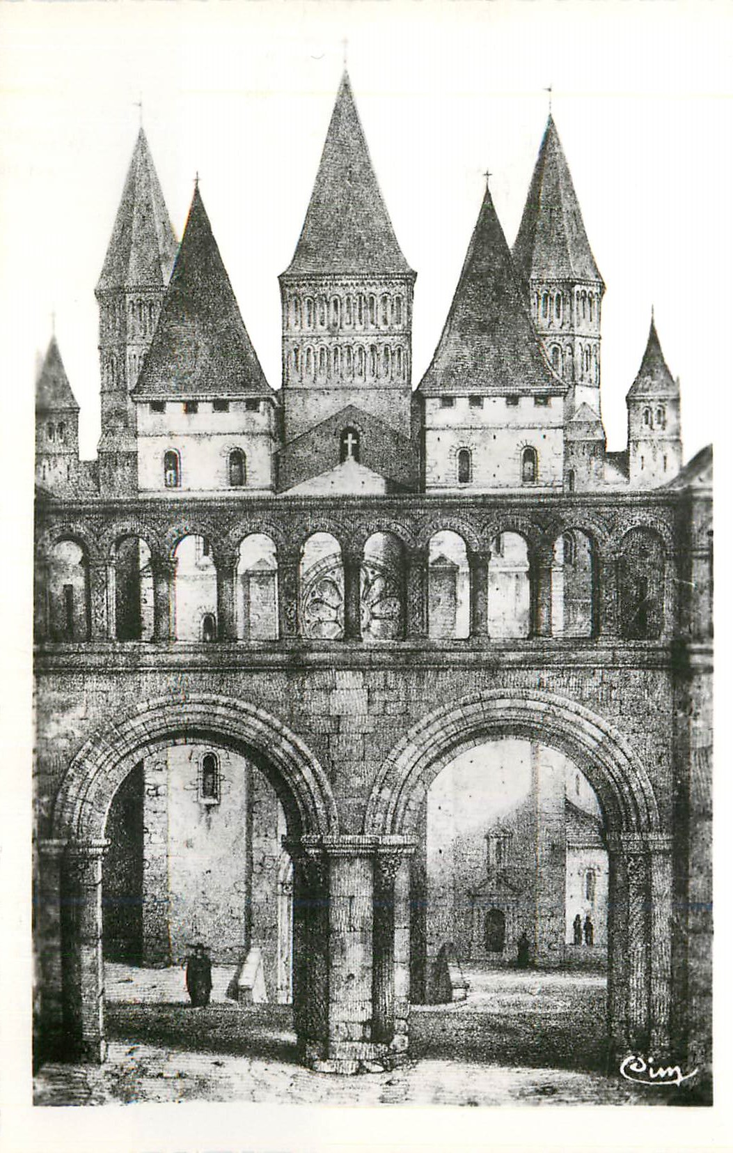 CPM Cluny (S et L) Entree de l'Abbaye au XIe S (d'Apres Sagot)