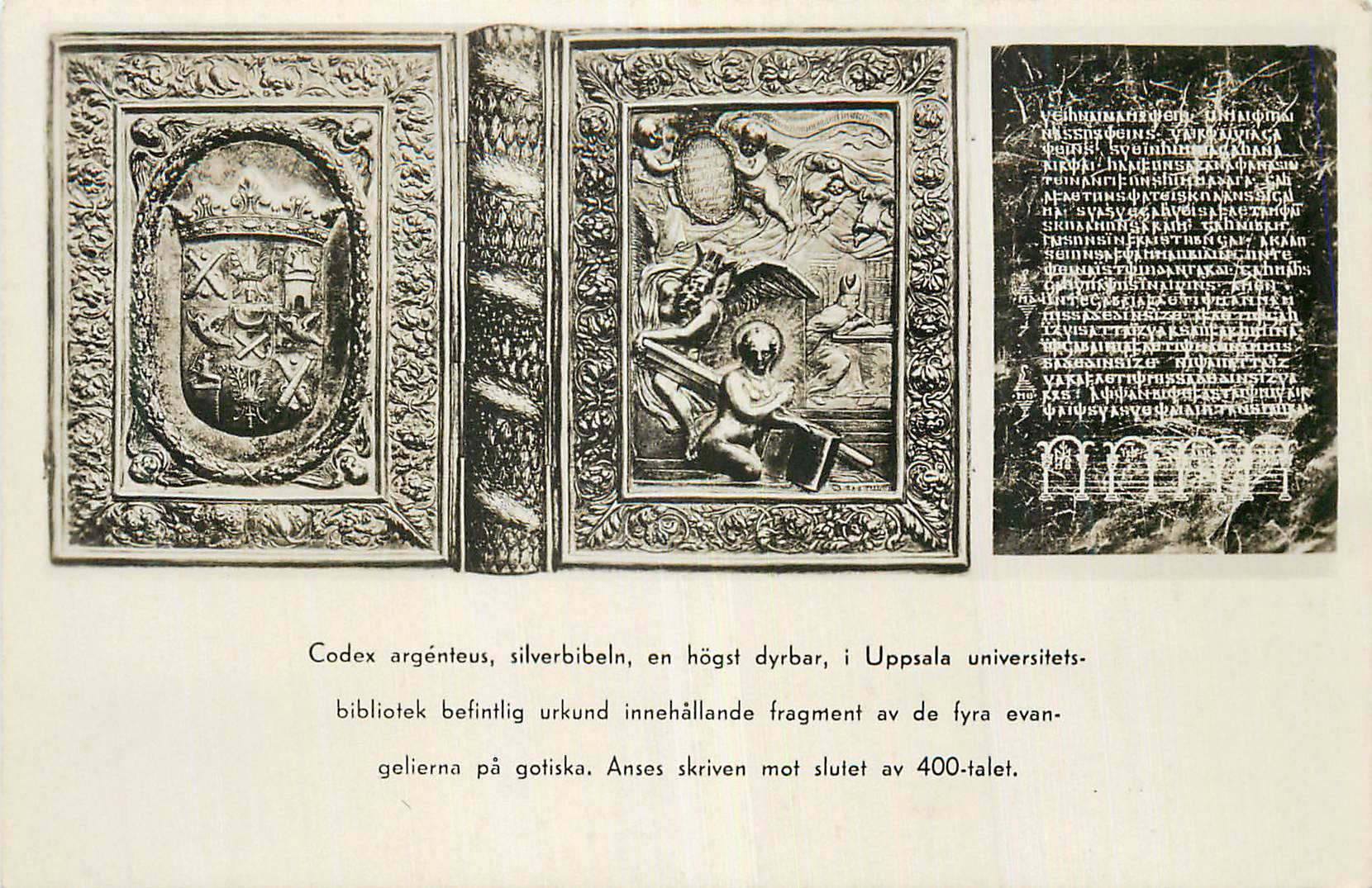 Codex argenteus, silverbibeln — fragment gothique du IVe siècle — Uppsala universitetsbibliotek