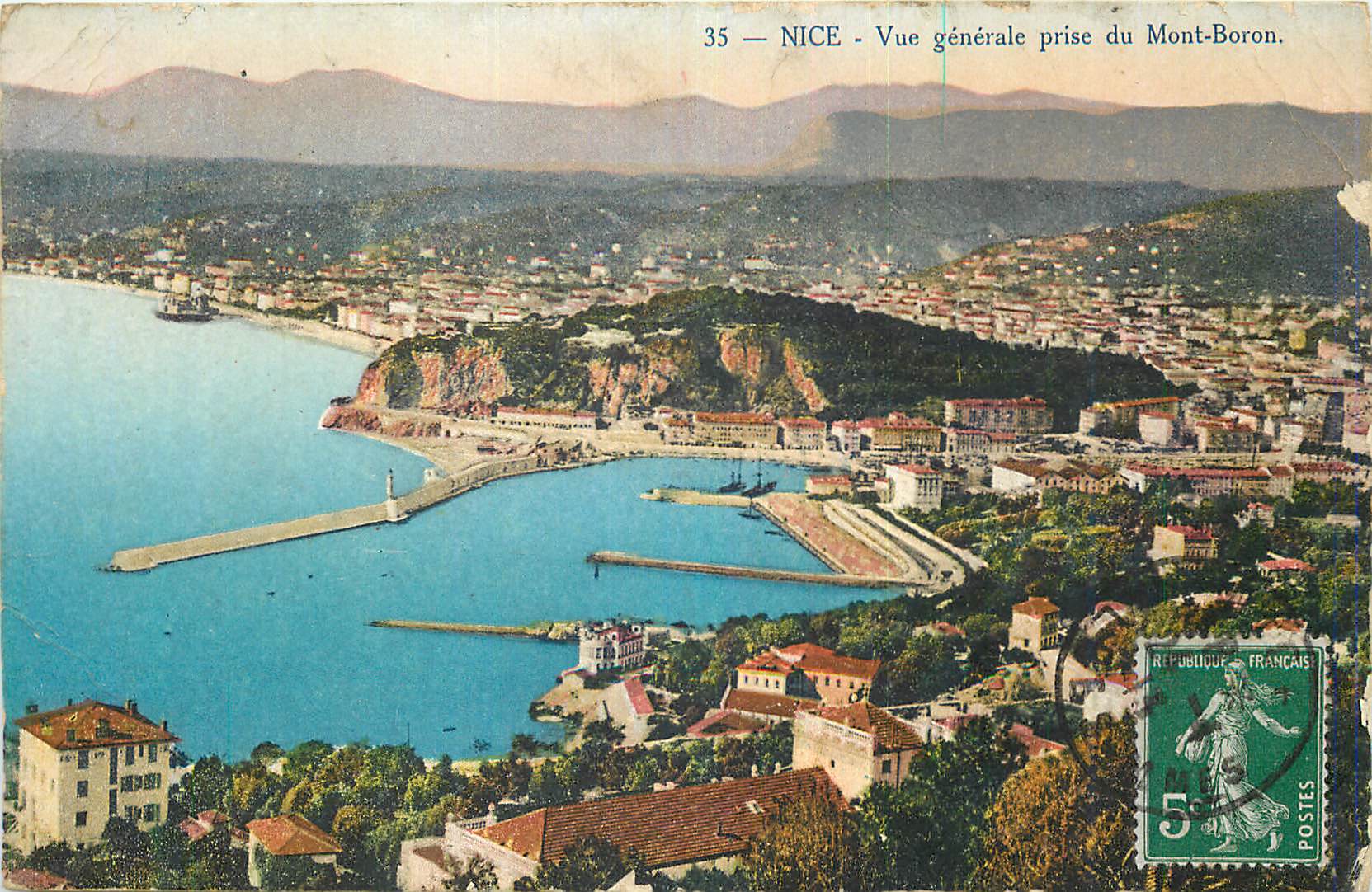 CPA Nice Vue Generale prise du Mont Boron