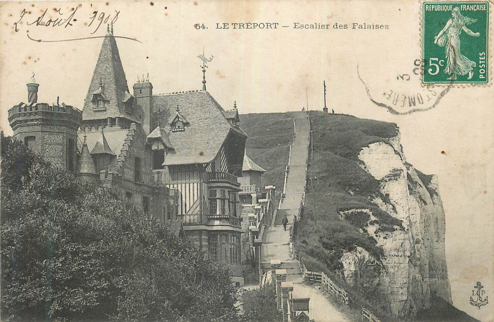 CPA Le Treport Escalier des Falaises