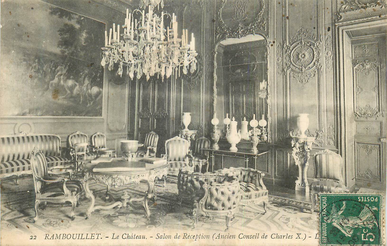 CPA Rambouillet Le Chateau Salon de Reception (Ancien Conseil de Charles X)
