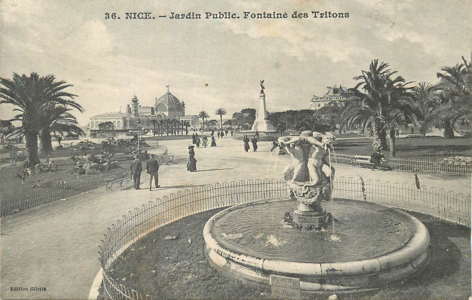 CPA Nice Jardin Public Fontaine des Tritons